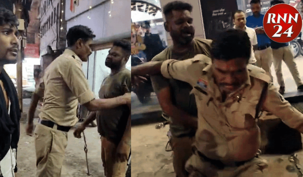 रायपुर में शराब के नशे में सिपाही ने किया हंगामा, पुलिस वर्दी हुई शर्मसार पुलिस वर्दी हुई शर्मसार