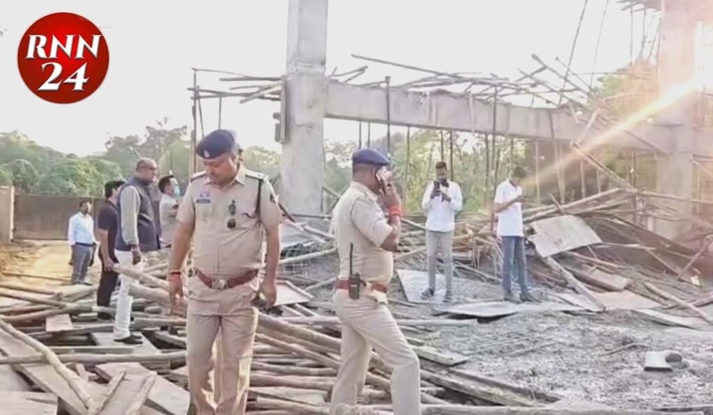 निमार्णाधीन छत गिरी 9 घायल