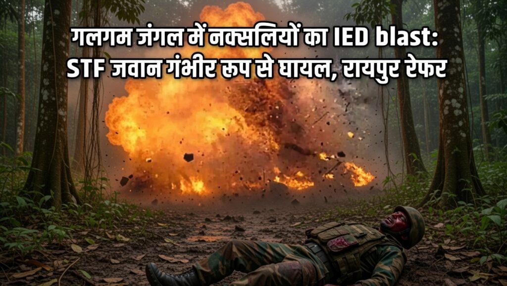 गलगम जंगल में नक्सलियों का IED ब्लास्ट: STF जवान गंभीर रूप से घायल, रायपुर रेफर