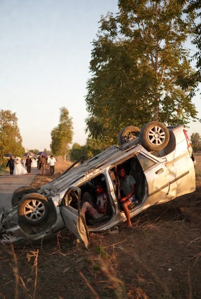 भीषण सड़क हादसा: बारात पहुंचने से पहले ही बिछ गईं लाशें, कार पलटने से दो युवकों की दर्दनाक मौत