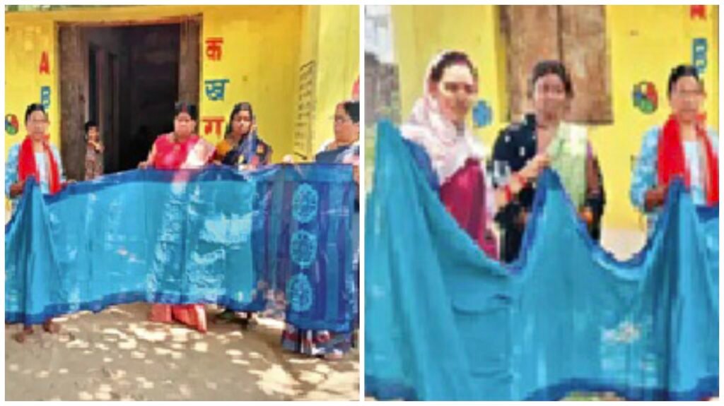 Anganwadi Saree Scam: Anganwadi workers receive substandard sarees! ₹9.7 crore spent... Colors ran... They shrank... 5-meter sarees supplied instead of 6.3 meters... Inquiry ordered.