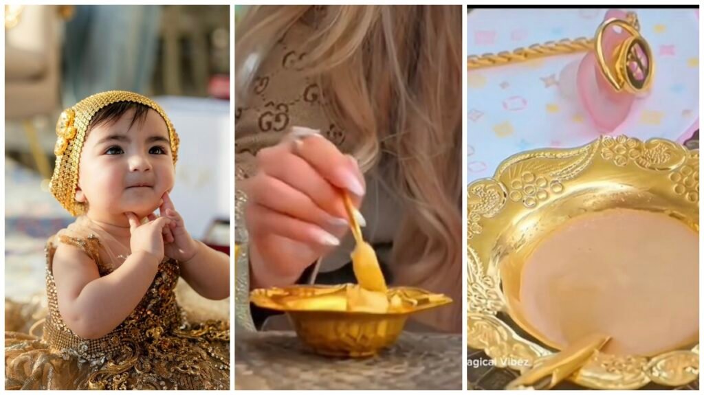 Dubai Golden Princess : बच्ची ने पहनी 24 कैरेट गोल्ड ड्रेस…गिफ्ट में मिला Pink Rolls-Royce…खाना खाती है सोने के बर्तन में…यहां देखें कौन है बेला संपाल Dubai Golden Princess: A Little Girl Wears a 24-Karat Gold Dress... Receives a Pink Rolls-Royce as a Gift... Eats from Gold Utensils... See Here Who Bella Sampal Is.