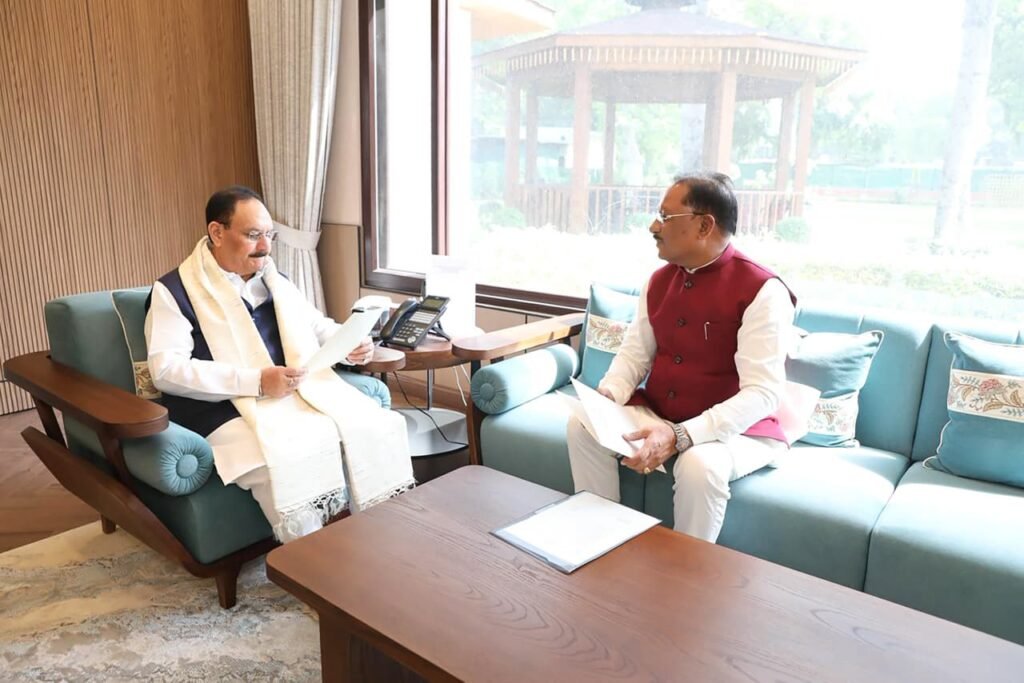 Delhi Meeting: CM Vishnu Deo Sai met J.P. Nadda...! A major meeting regarding Chhattisgarh... indications of significant decisions concerning health services and agricultural supplies.
