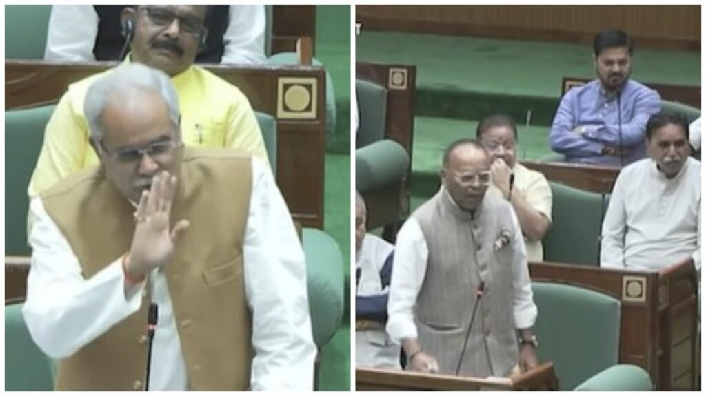 CG Assembly : 129 करोड़ की सेवाग्राम परियोजना पर छिड़ी सियासत…! सत्ता-विपक्ष आमने-सामने…अजय चंद्राकर की टिप्पणी पर भड़के भूपेश बघेल, फिर जताया खेद CG Assembly: Political row erupts over the ₹129-crore Sevagram project! Ruling and opposition parties clash... Bhupesh Baghel lashes out at Ajay Chandrakar's remark, then expresses regret.