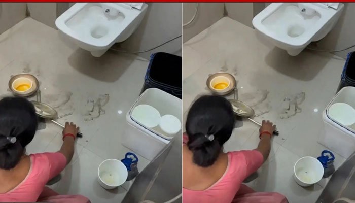 मिठाई दुकान का वीडियो वायरल, बाथरूम में धुलते दिखे बर्तन; खाद्य विभाग ने लिया संज्ञान
